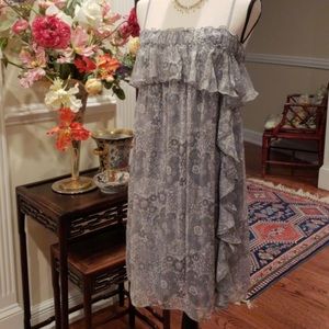 Max Studio Silk Strappy Ruffled dress EUC Med